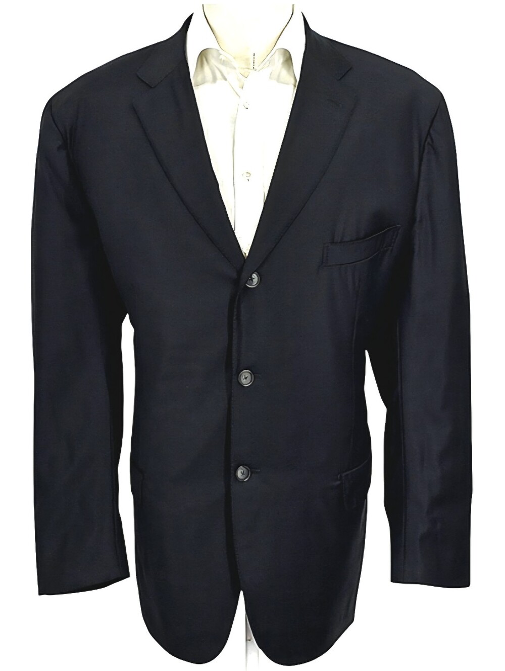 Isaia Sciammeria 150s Blazer 50R Black Wool Sport Coat Italy